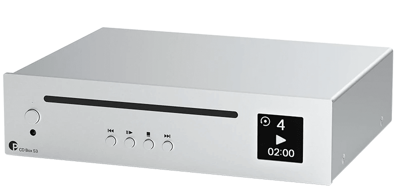 Pro-ject CD BOX S3 Lettore di CD, CD-R, CD-RW. Caricamento slot-in. Convertitore DAC 32bit/384KHz Burr Brown PCM5102. Display OLED - TechSoundSystem.com