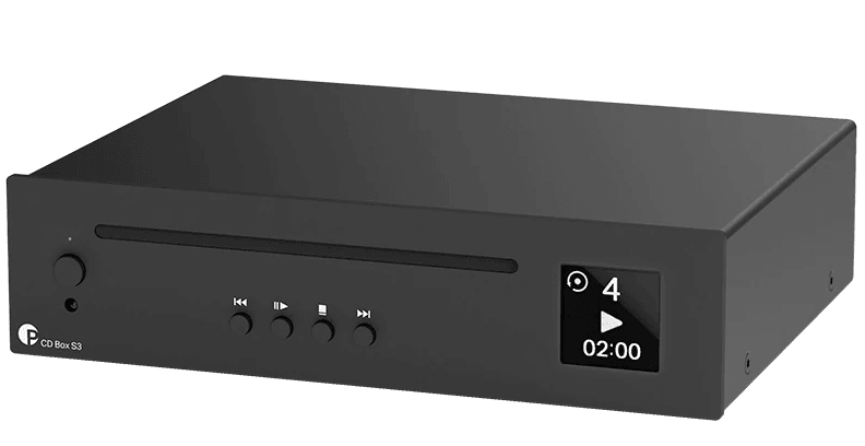 Pro-ject CD BOX S3 Lettore di CD, CD-R, CD-RW. Caricamento slot-in. Convertitore DAC 32bit/384KHz Burr Brown PCM5102. Display OLED - TechSoundSystem.com