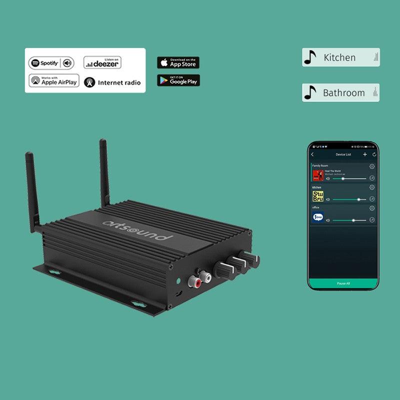 ARTSOUND SMART HYDE Amplificatore multiroom monozona, 2x50W, wifi o cablato - TechSoundSystem.com