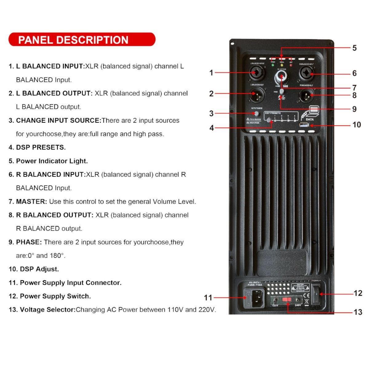 Master Audio SUB18A Subwoofer PA Attivo 800W RMS bilanciato con DSP - TechSoundSystem.com
