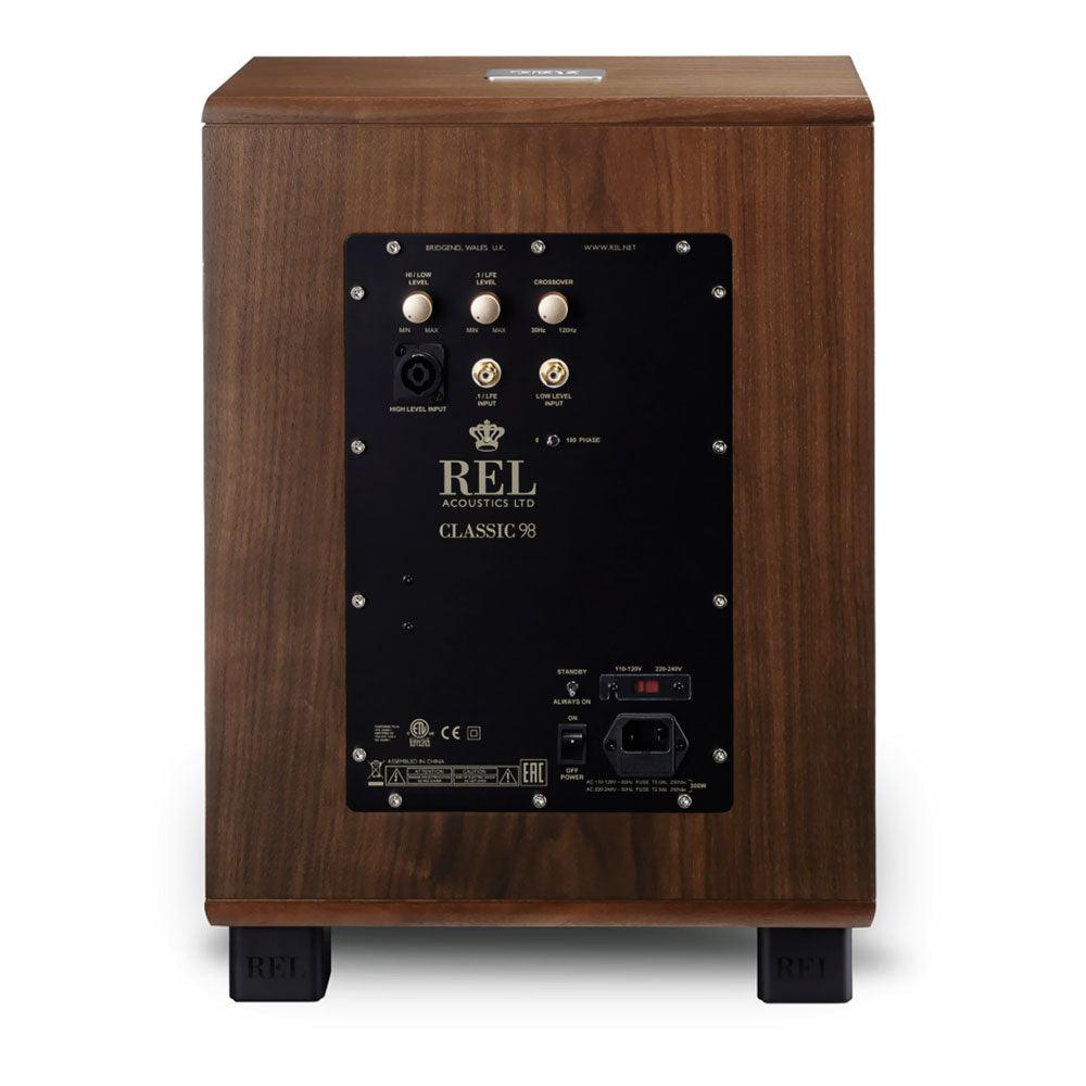 REL CLASSIC 98 Subwoofer amplificato, Woofer a lunga escursione da 25cm con cono in cellulosa 300W in classe D - TechSoundSystem.com