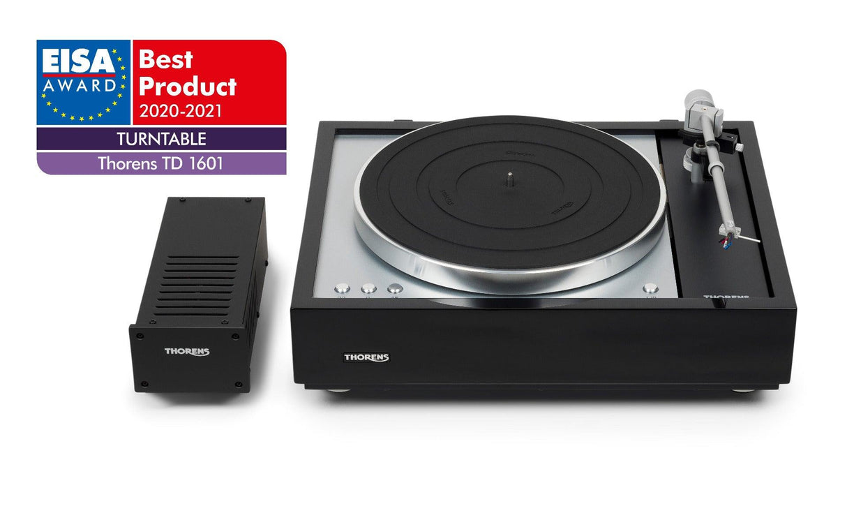 Thorens TD 1601 con testina AT33EV Black High Gloss giradischi semi-automatico a telaio sospeso flottante trazione a cinghia - TechSoundSystem.com