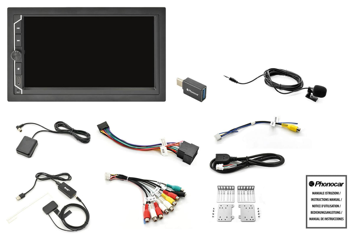 Phonocar VM003K Autoradio 2 DIN COMPATTA, Android 12 Full HD con Radio DAB+ MAPPE IGO CAMPER EUROPA comprese - TechSoundSystem.com