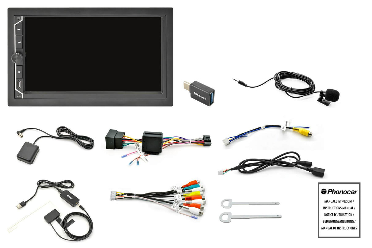 Phonocar VM018 Autoradio 2 DIN Android 12, Apple Car Play e Android Auto WIRELESS, DAB+ con antenna - TechSoundSystem.com