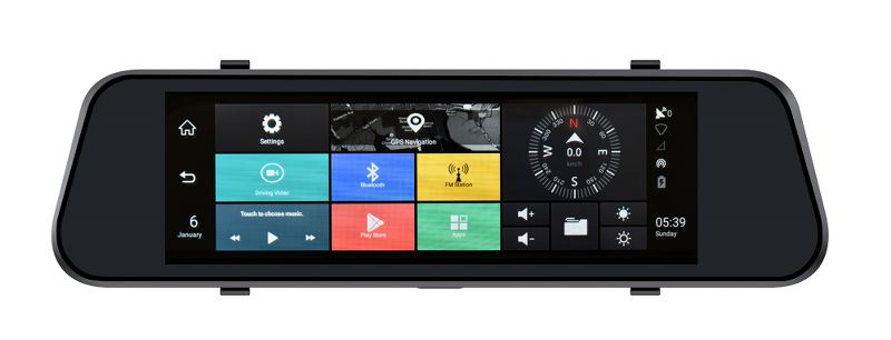 Phonocar VM495 specchietto retrovisore Fullscreen 9.7" Android e DVR con retrocamera - TechSoundSystem.com