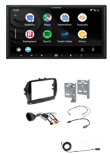 Alpine ILX-W690D-500MCA autoradio 2 DIN per Fiat 500 dopo il 2015 con radio con VP1 e VP2 - TechSoundSystem.com