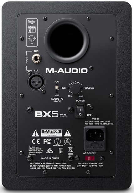 M-AUDIO BX5-D3 STUDIO MONITOR NEARFIELD BIAMPLIFICATO 100 WATT CON WOOFER KEVLAR 5" + TWEETER SETA 1" - TechSoundSystem.com