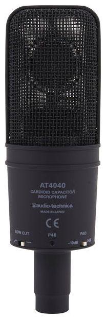 AUDIO-TECHNICA AT4040 MICROFONO STUDIO LARGO DIAFRAMMA CARDIOIDE PER STRUMENTI AD ALTO LIVELLO SPL + SOSPENSIONE ELASTICA E BORSA - TechSoundSystem.com