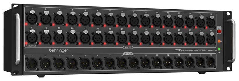 BEHRINGER S32 SNAKE DIGITALE 16 USCITE OUT 32 PREAMPLIFICATORI MIDAS E AES50 - TechSoundSystem.com
