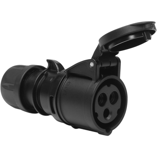 PCE-213-6X PRESA CEE 16A 3P (1P+N+T) 230V IP44 3POLI FEMMINA NERA MIDNIGHT SERIE BLACK SOCKET - TechSoundSystem.com