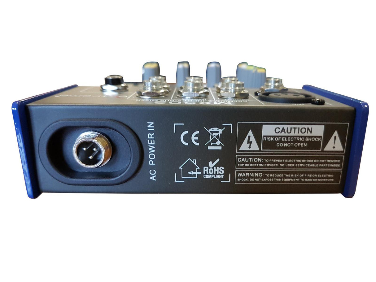 EXTREME MX502 MIXER 3 CANALI COMPATTO PER LIVE PHANTOM POWER +48V + CD TAPE IN E OUT - TechSoundSystem.com