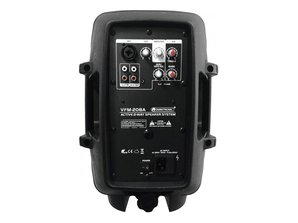 OMNITRONIC VFM-208A CASSA ATTIVA 80W 2 VIE AMPLIFICATORE CLASSE AB WOOFER 8" - TechSoundSystem.com