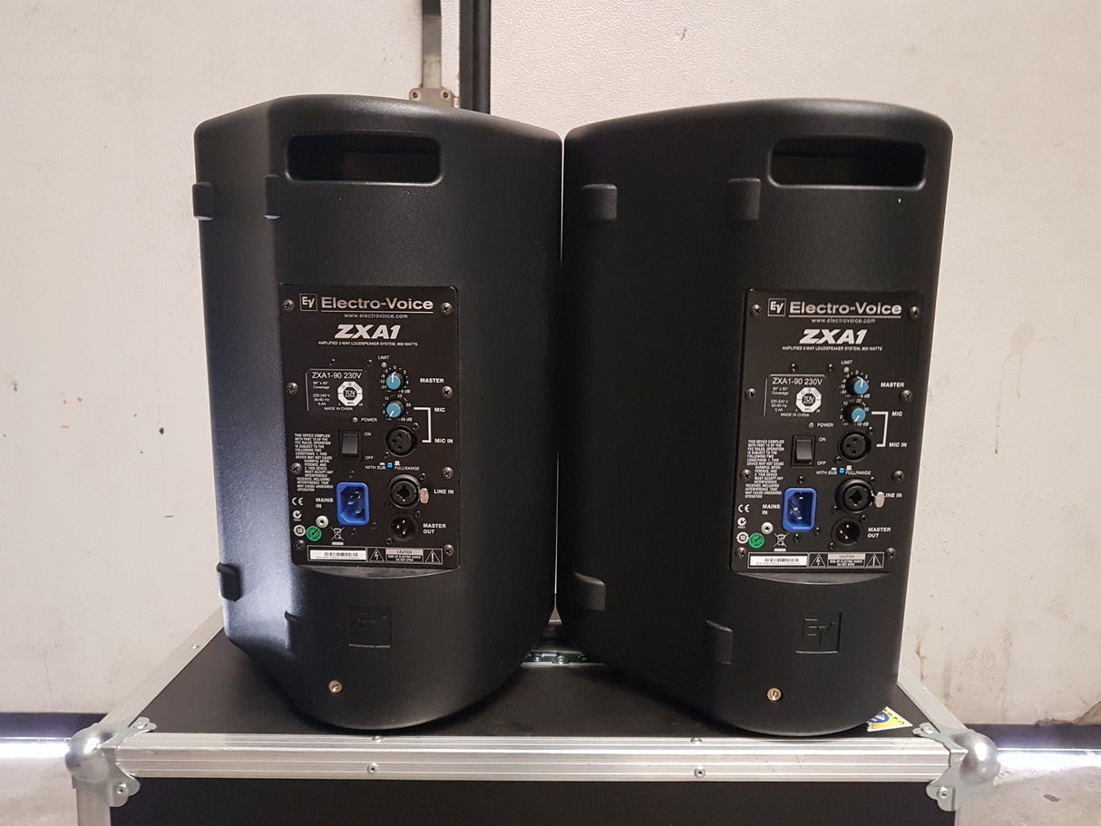 ELECTROVOICE ZXA1 COPPIA CASSE ATTIVE 400W RMS WOOFER 8" + CASE BUNDLE USATE PERFETTO STATO - TechSoundSystem.com