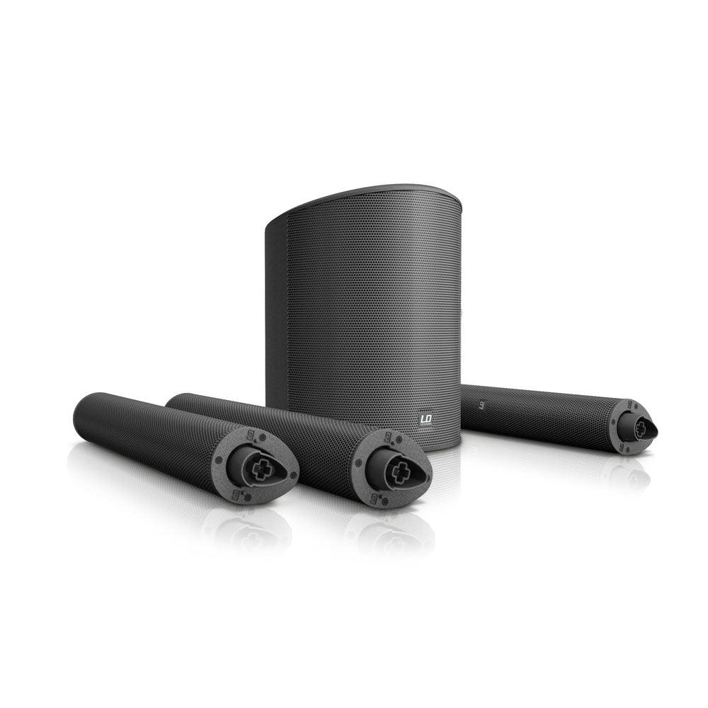 LD SYSTEMS MAUI5-GO SISTEMA PORTATILE A COLONNA BATTERIA RICARICABILE 10 ORE SUBWOOFER SATELLITI MIXER BLUETOOTH NERO - TechSoundSystem.com