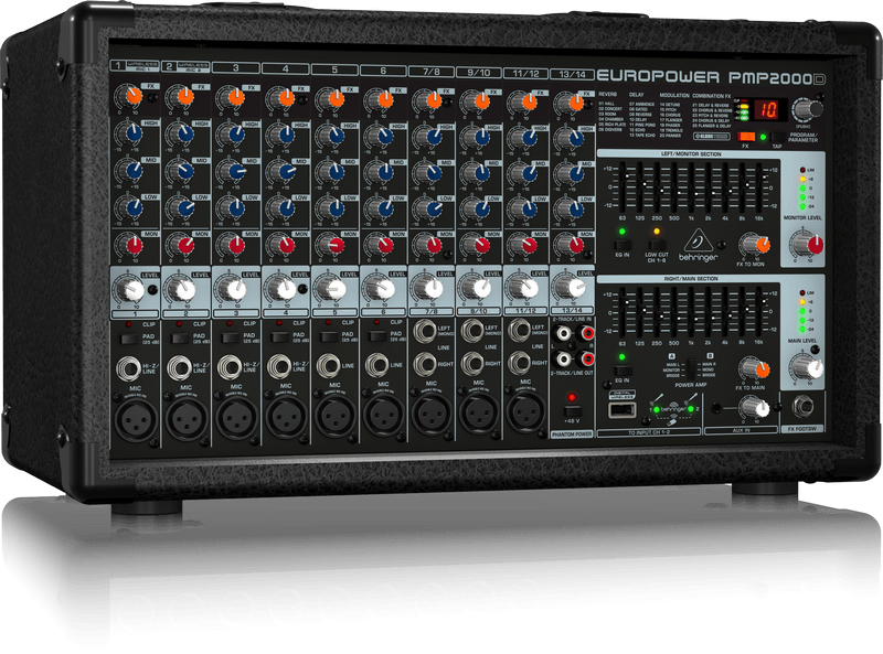 BEHRINGER PMP2000D MIXER AMPLIFICATO CON EFFETTI DIGITALI 14 CANALI 2000 WATT - TechSoundSystem.com