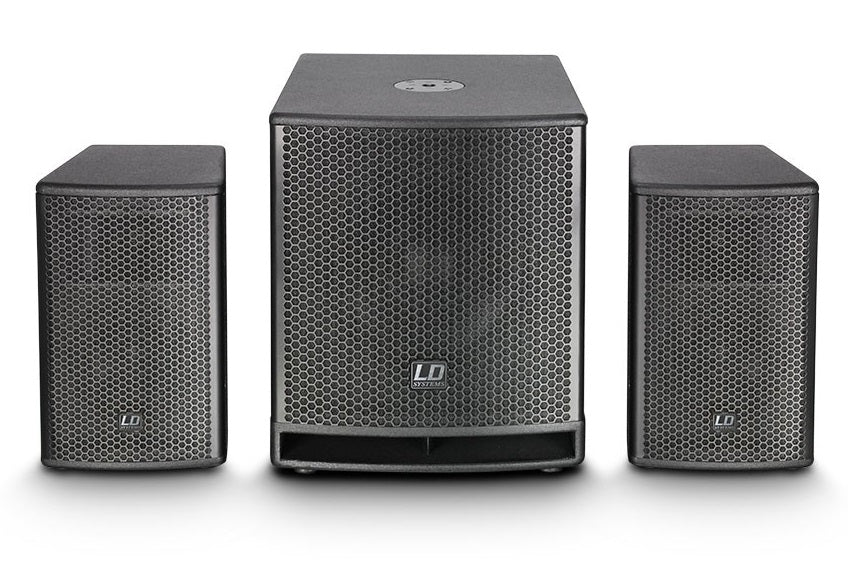 LD SYSTEMS DAVE 12 G3 SISTEMA AMPLIFICATO COMPATTO 2 TESTE + 1 SUBWOOFER 12" CON DSP 2000 WATT - TechSoundSystem.com