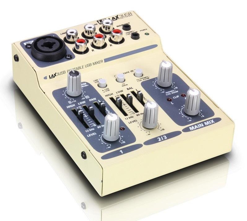 LD SYSTEMS LAX3 USB MIXER 3 CANALI CON ALIMENTAZIONE PHANTOM EQ 3 BANDE ALIMENTAZIONE USB - TechSoundSystem.com