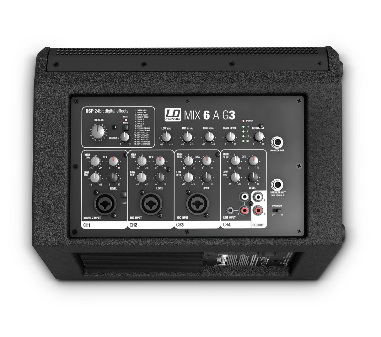 LD SYSTEMS MIX 6 A G3 CASSA ATTIVA 6,5" 560 WATT CON MIXER 4 CANALI INCORPORATO - TechSoundSystem.com
