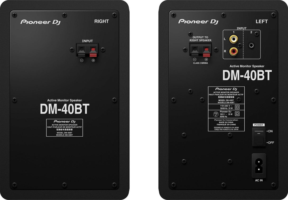 PIONEER DM 40 BT COPPIA MONITOR ATTIVI BASS REFLEX PER DJ E STUDIO 2 VIE 21 WATT BLUETOOTH COLORE NERO - TechSoundSystem.com