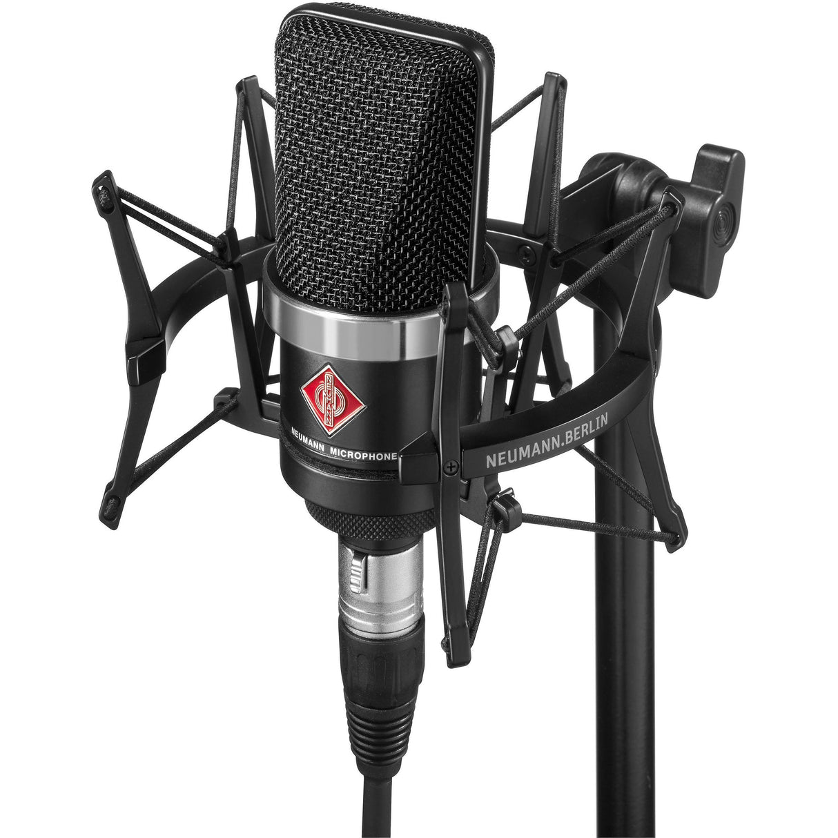NEUMANN TLM102-MT STUDIO SET MICROFONO CONDENSATORE CARDIOIDE CAPSULA LARGA TLM-102 + SOSPENSIONE ELASTICA NERO - TechSoundSystem.com