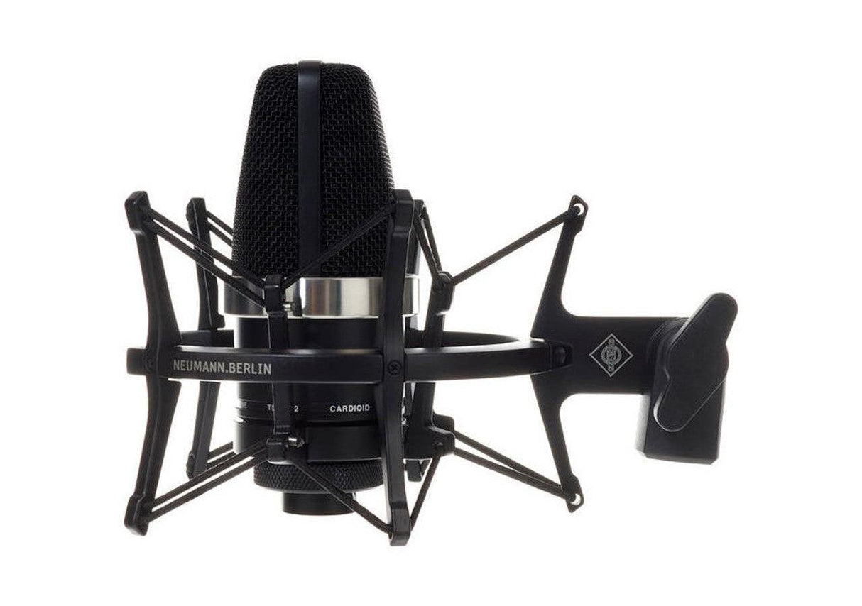 NEUMANN TLM102-MT STUDIO SET MICROFONO CONDENSATORE CARDIOIDE CAPSULA LARGA TLM-102 + SOSPENSIONE ELASTICA NERO - TechSoundSystem.com
