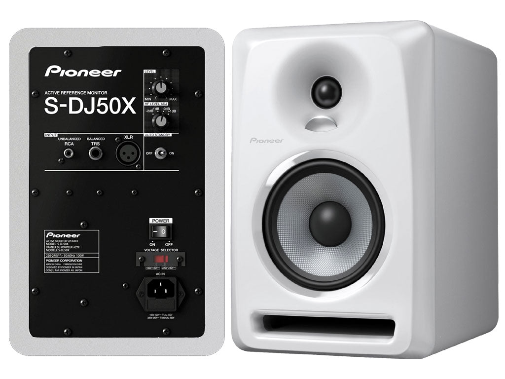 PIONEER S-DJ50X WH WHITE MONITOR ATTIVO 5"/1" 2 VIE 80W COLORE BIANCO - TechSoundSystem.com
