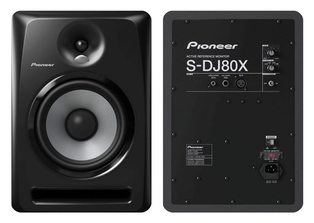 PIONEER S-DJ80X MONITOR ATTIVO 8"/1" 2 VIE NERO 160W - TechSoundSystem.com