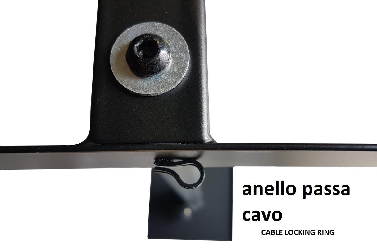 EXTREME SMS1 B SUPPORTO MONITOR DA STUDIO STAND CASSE DA STUDIO REGOLABILE CON BASE TRIANGOLARE ROBUSTO CON ANELLO BLOCCAGGIO CAVO E PIEDINI IN FERRO INTERCAMBIABILI - TechSoundSystem.com