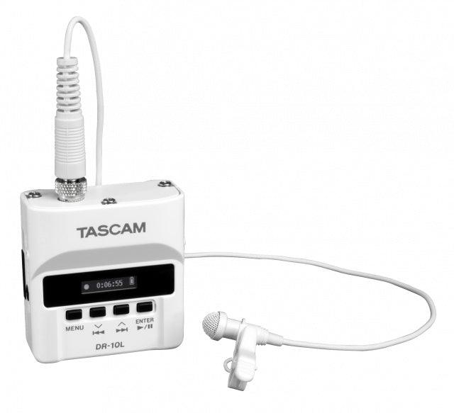 TASCAM DR 10LW REGISTRATORE AUDIO DIGITALE CON MICROFONO LAVALIER BIANCO - TechSoundSystem.com