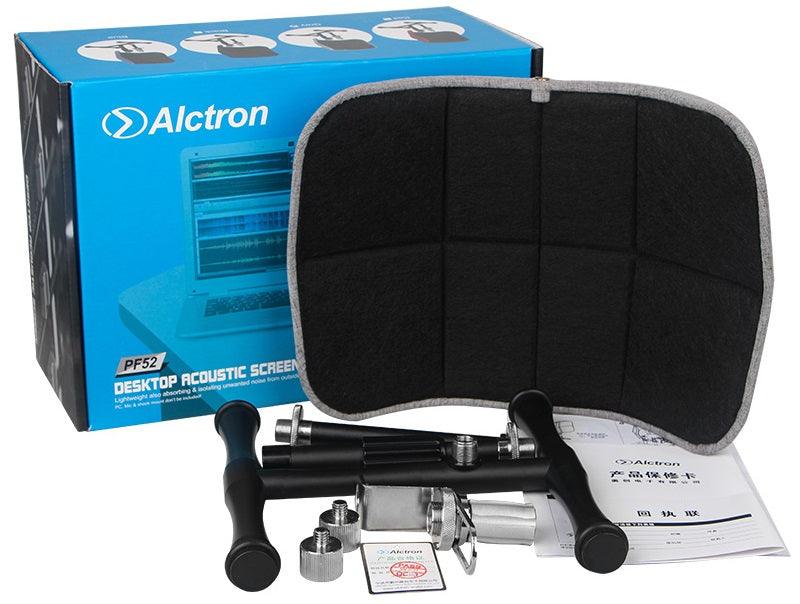 ALCTRON PF52 BLACK SCHERMO ANTI RIFLESSIONI E SUPPORTO MICROFONI DA STUDIO DA TAVOLO SCRIVANIA REGOLABILE - TechSoundSystem.com