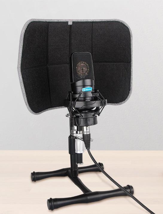 ALCTRON PF52 BLACK SCHERMO ANTI RIFLESSIONI E SUPPORTO MICROFONI DA STUDIO DA TAVOLO SCRIVANIA REGOLABILE - TechSoundSystem.com