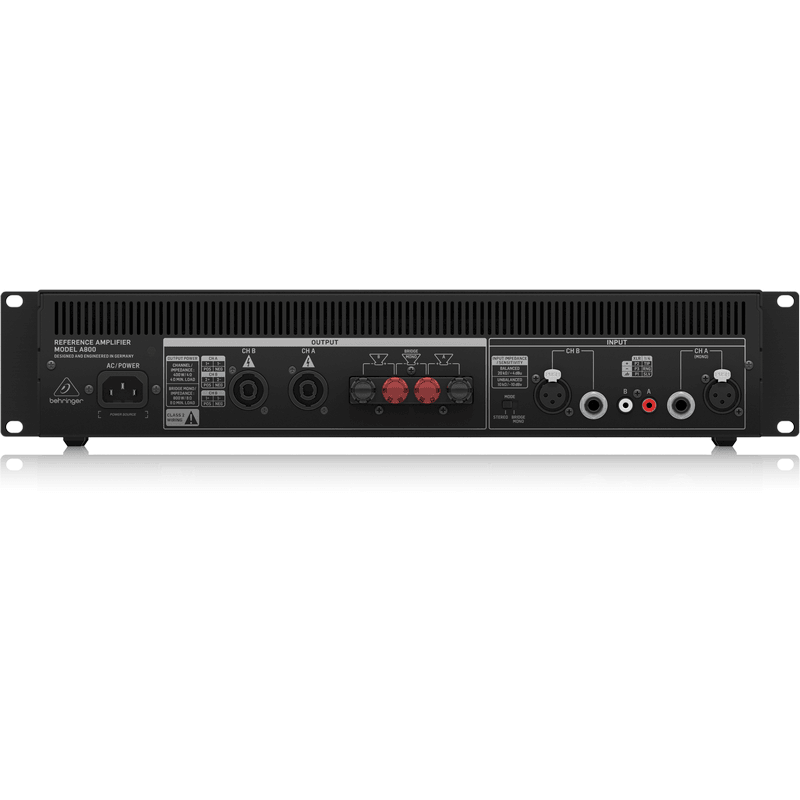 BEHRINGER A800 REFERENCE PROFESSIONALE 800 WATT FINALE DI POTENZA STUDIO/HI-FI 2 CANALI CLASSE D - TechSoundSystem.com
