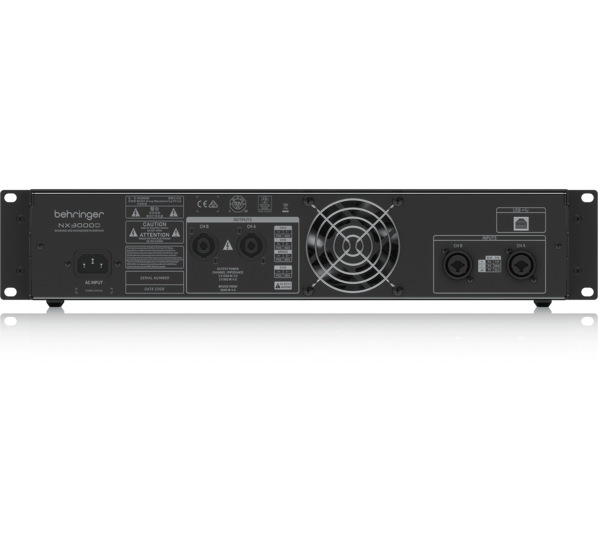 BEHRINGER NX3000D FINALE DI POTENZA 3000 WATT 2 CANALI CON COMPENSAZIONE AUTOMATICA DELL' IMPEDENZA + DSP - TechSoundSystem.com