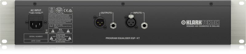 KLARK TEKNIK EQP-KT EQUALIZZATORE VALVOLARE 1 CANALE 2 BANDE FREQUENZA COMMUTABILE E BYPASS - TechSoundSystem.com