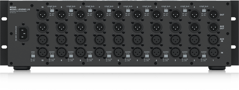 MIDAS LEGEND L10 LAUNCH POWER SUPPLY CHASSIS MONTAGGIO RACK 10 MODULI SERIE 500 - TechSoundSystem.com