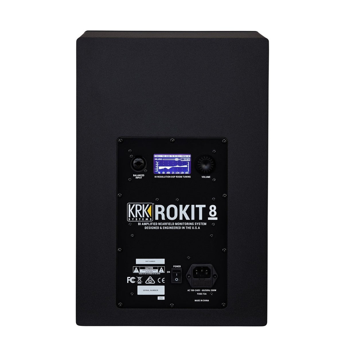 KRK RP8-G4 ROKIT MONITOR DA STUDIO 203 WATT BIAMPLIFICATO WOOFER 8" NERO + DSP ROOM TUNING TRAMITE APP - TechSoundSystem.com