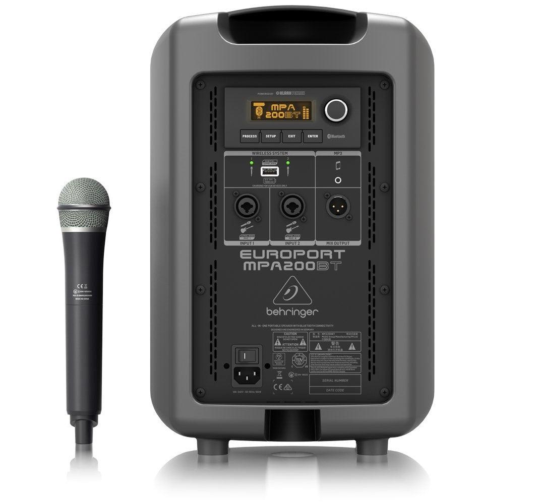 BEHRINGER MPA200BT CASSA ATTIVA + MICROFONO WIRELESS + STREAMING AUDIO BLUETOOTH 200W - TechSoundSystem.com