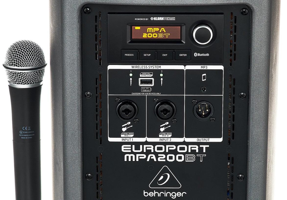 BEHRINGER MPA200BT CASSA ATTIVA + MICROFONO WIRELESS + STREAMING AUDIO BLUETOOTH 200W - TechSoundSystem.com