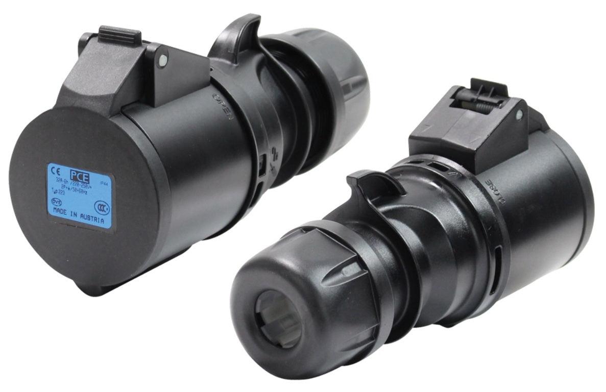 PROLUNGA CORRENTE 5 METRI CEE 32A 1PH+N+E IP44 3POLI 230V 7000W CAVO NEOPRENE/H07RN-F 3X6MM2 SPINA-PRESA MASCHIO-FEMMINA NERE - TechSoundSystem.com