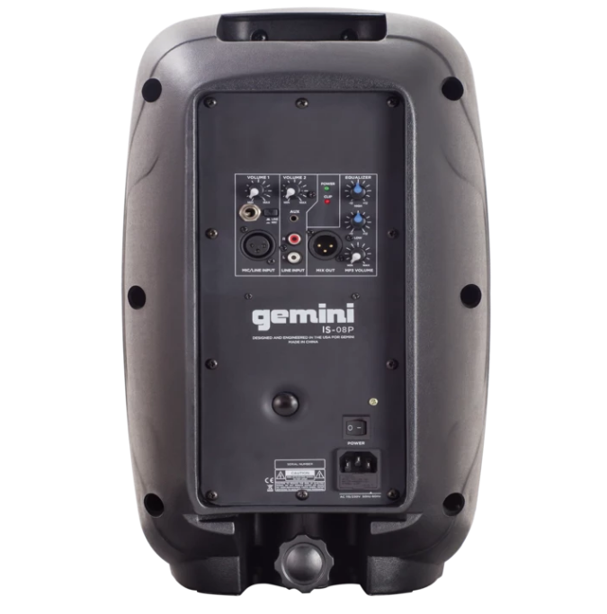GEMINI IS8P CASSA ATTIVA WOOFER 8" 500 WATT EQ 2 BANDE - TechSoundSystem.com