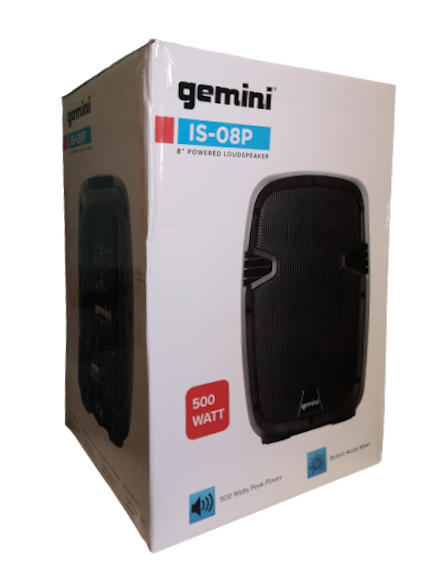 GEMINI IS8P CASSA ATTIVA WOOFER 8" 500 WATT EQ 2 BANDE - TechSoundSystem.com