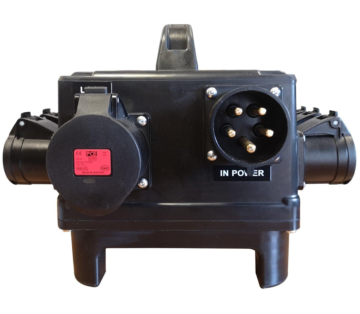 POWERBOX TARTARUGA GOMMA BUTILICA VULCANIZZATA SPINA PANNELLO 32A 5P 6 PRESE CEE 16A 3P SPIE RETE DOPPIA PROTEZIONE RCCB 40A + 6 MCB - TechSoundSystem.com