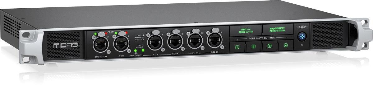 MIDAS HUB4 ALIMENTAZIONE REMOTA PER 4 MONITOR PERSONALI DP48 E DL8 STAGECONNECT AES50 IN THRU - TechSoundSystem.com