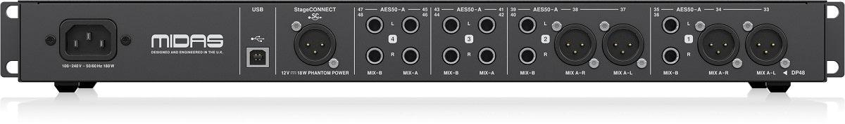 MIDAS HUB4 ALIMENTAZIONE REMOTA PER 4 MONITOR PERSONALI DP48 E DL8 STAGECONNECT AES50 IN THRU - TechSoundSystem.com