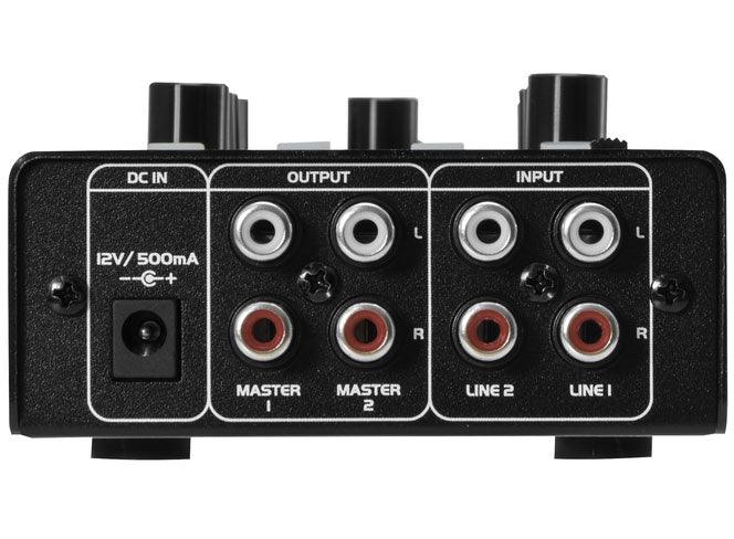 OMNITRONIC GNOME 202P BLACK MINI MIXER DJ 2 CANALI STEREO CON LETTORE MP3 USB - TechSoundSystem.com