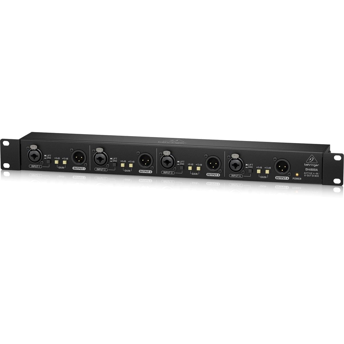 BEHRINGER DI4800A DIRECT BOX ULTRA DI-BOX ATTIVA 4 CANALI UNA UNITA RACK CONVERTITORE SEGNALE JACK A XLR - TechSoundSystem.com