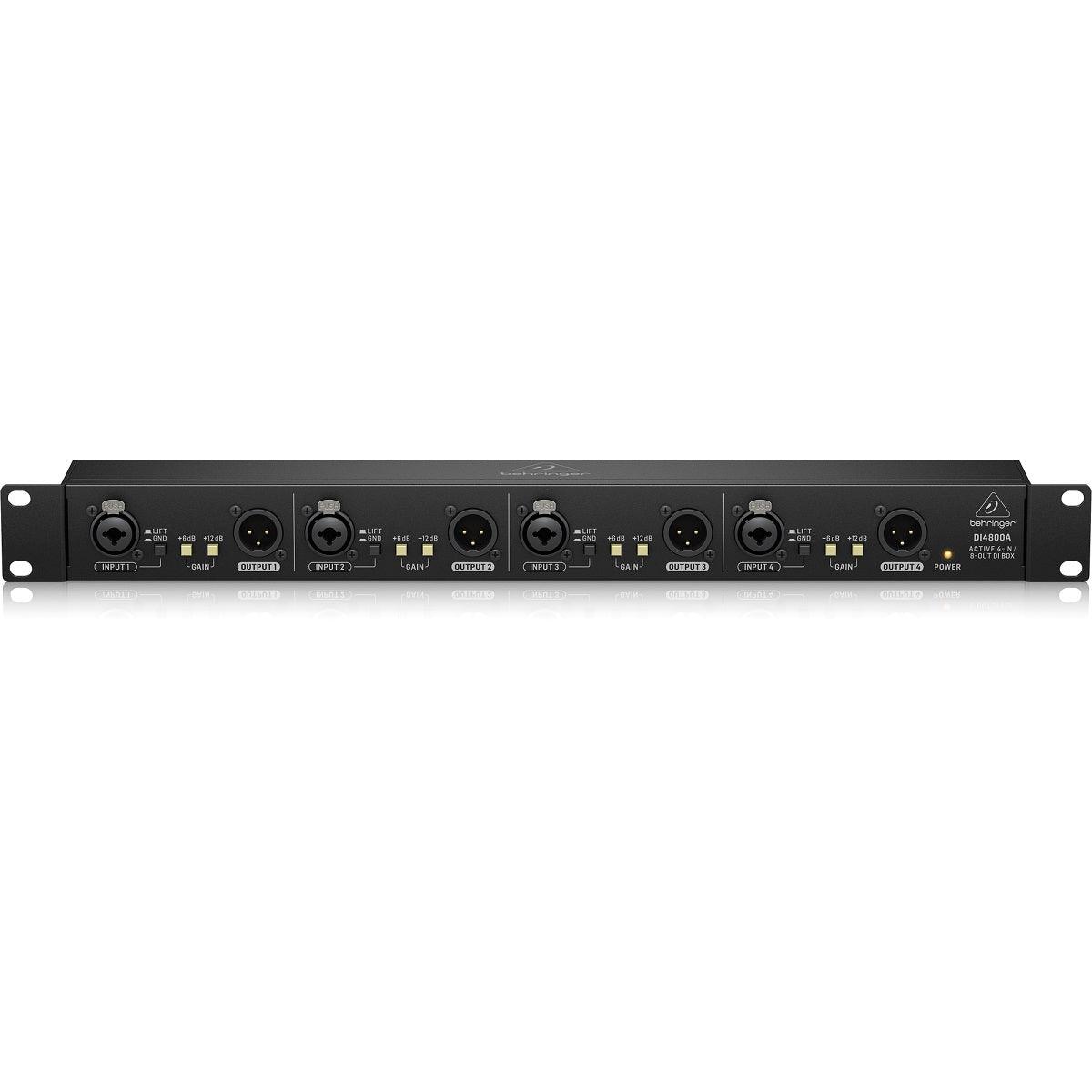 BEHRINGER DI4800A DIRECT BOX ULTRA DI-BOX ATTIVA 4 CANALI UNA UNITA RACK CONVERTITORE SEGNALE JACK A XLR - TechSoundSystem.com
