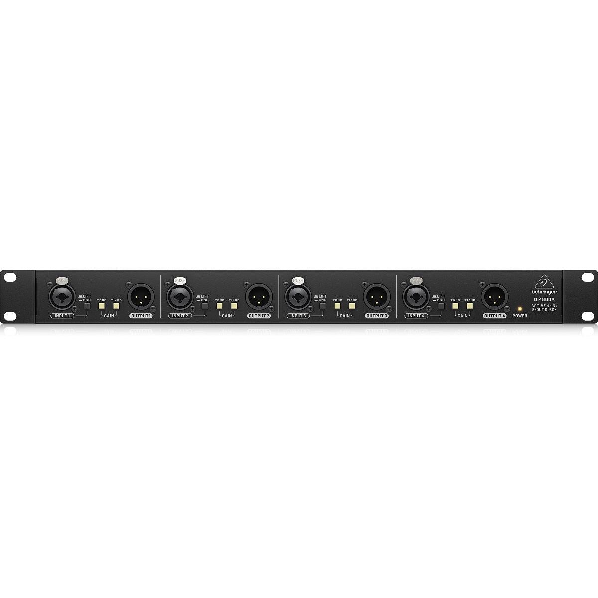 BEHRINGER DI4800A DIRECT BOX ULTRA DI-BOX ATTIVA 4 CANALI UNA UNITA RACK CONVERTITORE SEGNALE JACK A XLR - TechSoundSystem.com