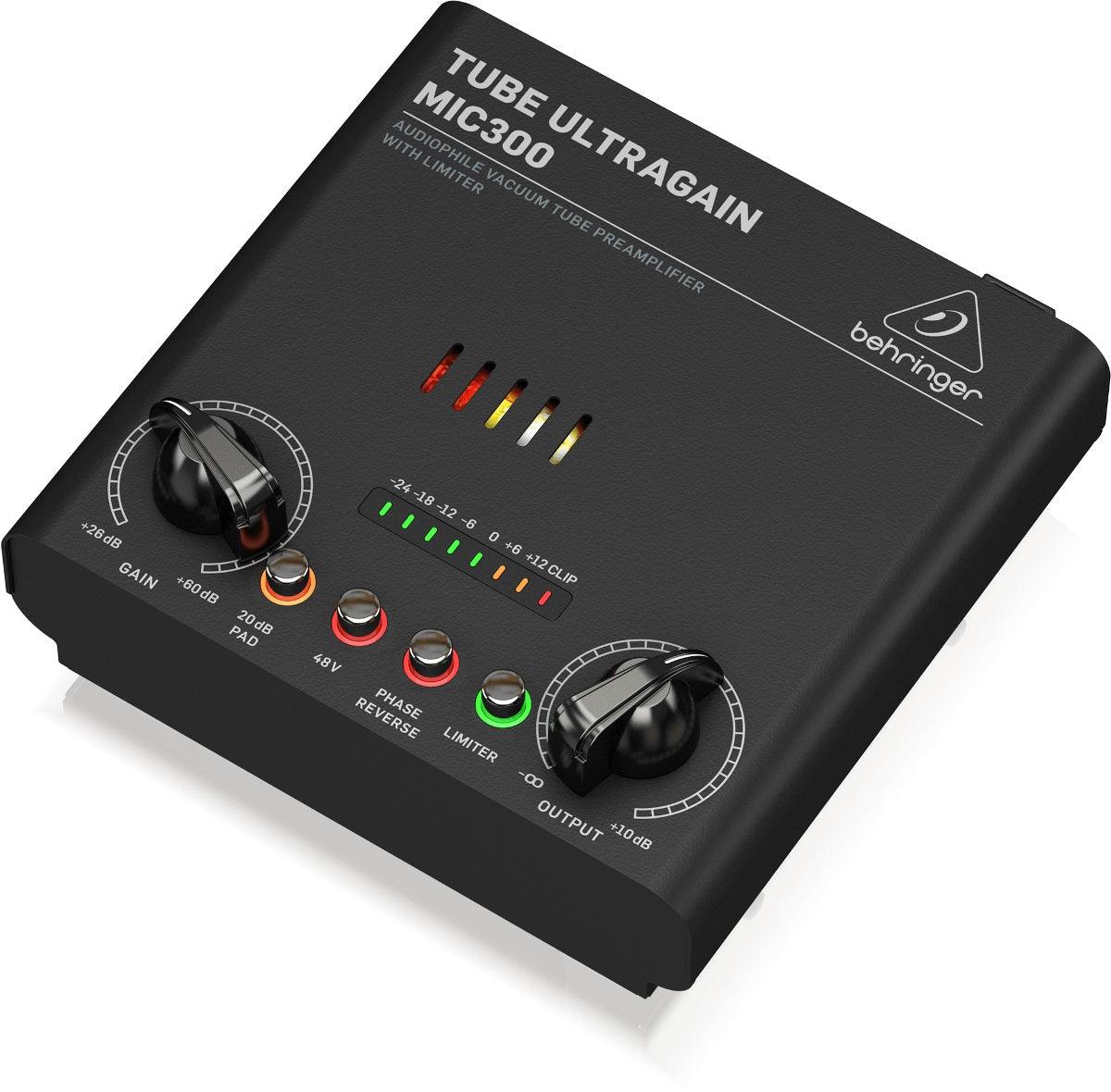 BEHRINGER MIC300 TUBE ULTRAGAIN PREAMPLIFICATORE MICROFONICO VALVOLARE CON LIMITATORE - TechSoundSystem.com
