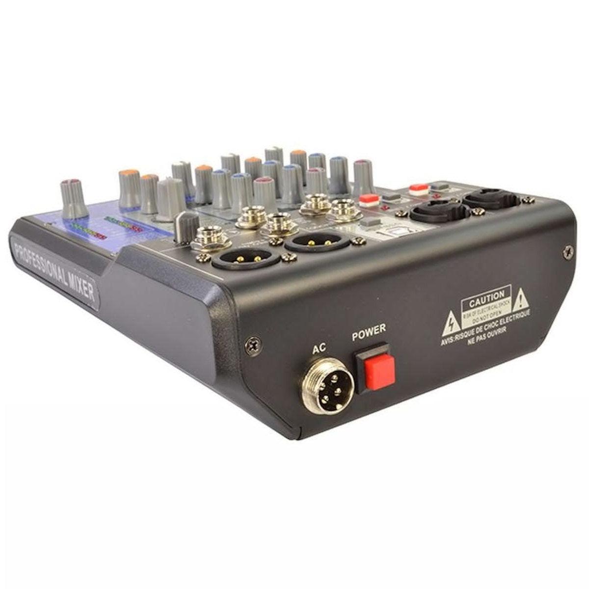 ATOMIC4DJ MIX-S 201 MIXER 2 CANALI MONO 1 STEREO 99 EFFETTI 16BIT USB PHANTOM 48V - TechSoundSystem.com